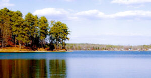 Lake Greenwood under a blue sky