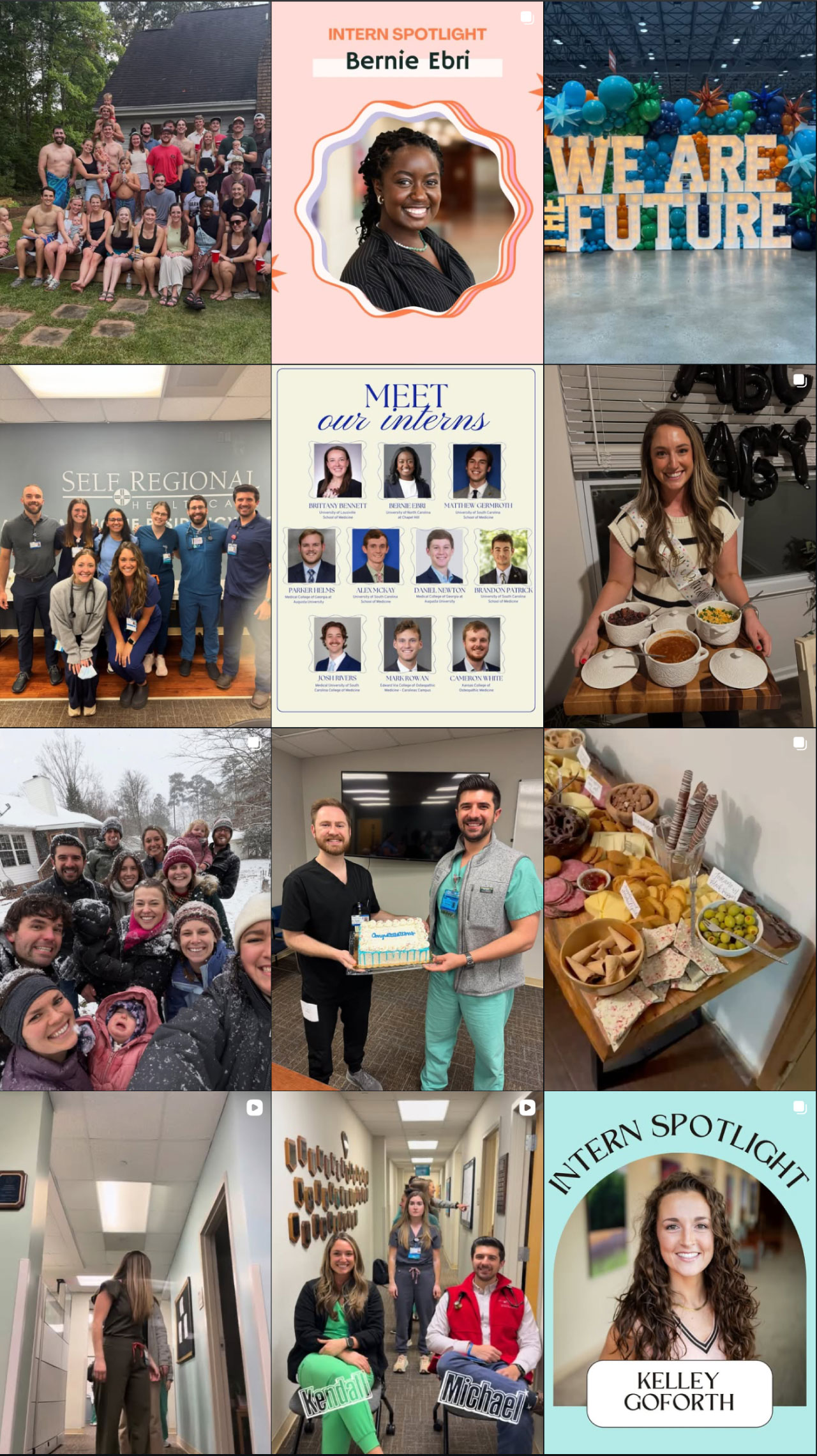 A grid of recent posts from the residency's Instagram account